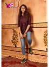 MAROON COLOUR PARTY WEAR RUBY COTTON SILK PLAIN TOPS 102